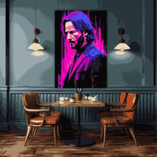 John Wick Neon | Metal Poster