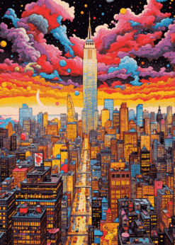 Comic Style City | Metal Poster