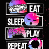 Eat Sleep Play Repeat | Metal Poster