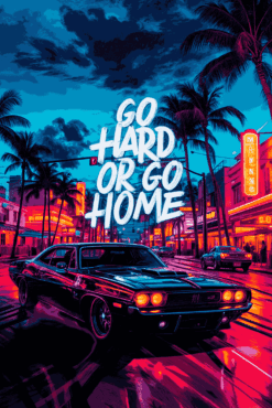 Go Hard Or Go Home | Metal Poster