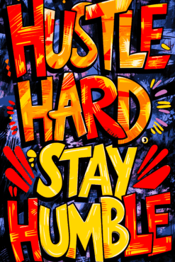 Hustle Hard Stay Humble | Metal Poster