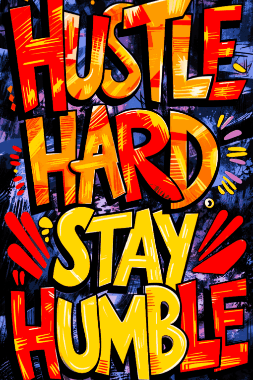 Hustle Hard Stay Humble | Metal Poster