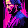 John Wick Neon | Metal Poster