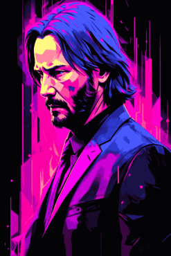 John Wick Neon | Metal Poster