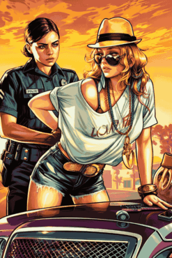 Police Arrest GTA V | Metal Poster