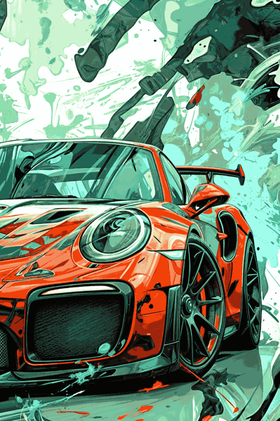 Porsche GTR Abstract | Metal Poster
