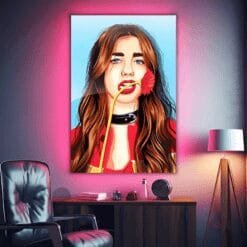 Dua Lipa With Flower | Metal Poster | Wall Art