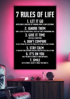 7 Rules For Life | Metal Poster | Wall Art