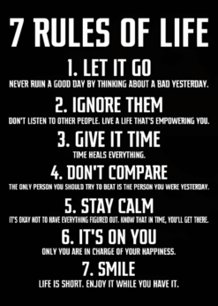 7 Rules For Life | Metal Poster | Wall Art