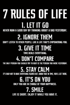 7 Rules For Life | Metal Poster | Wall Art