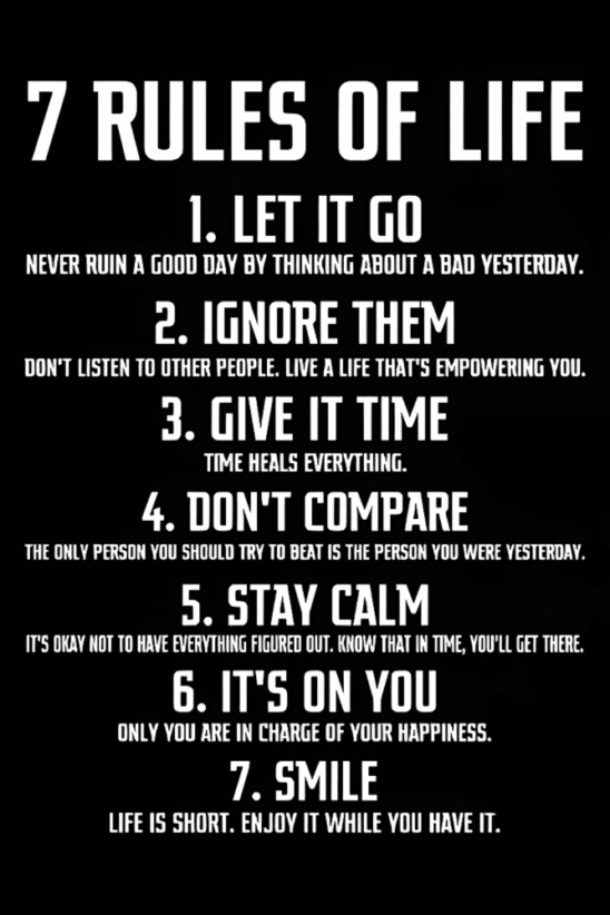 7 Rules For Life | Metal Poster | Wall Art