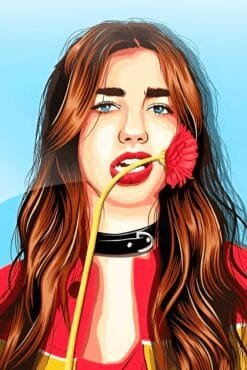 Dua Lipa With Flower | Metal Poster | Wall Art