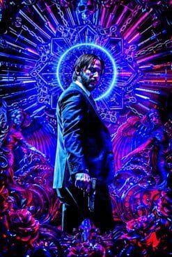 Keanu Reeves Neon John Wick 3 | Metal Poster | Wall Art