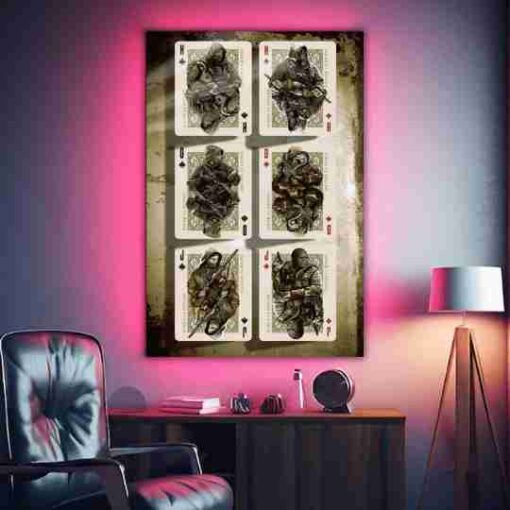 Wolves & Crows Playing Cards | Illustrations & Digital Art | Metal Posters | Wall Art