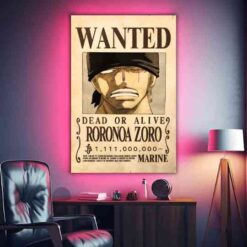 Roronoa Zoro Wanted – One Piece | Anime | Metal Poster | Wall Art