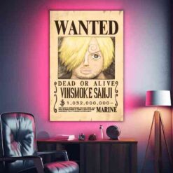 Vinsmoke Sanji Wanted – One Piece | Anime | Metal Poster | Wall Art