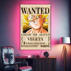 Vegeta Wanted – Dragon Ball Z | Anime | Metal Poster | Wall Art