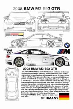 2008 BMW M3 E92 GTR | Cars & Bikes Posters | Metal Posters | Wall Art