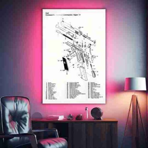 Colt Super 38 Gun | Firearms Posters | Metal Posters | Wall Art