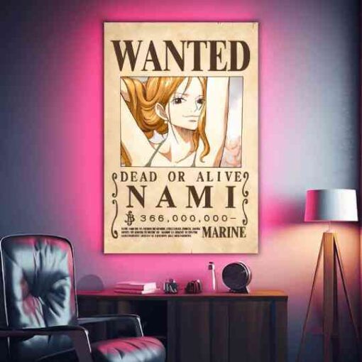 Nami Wanted – One Piece | Anime | Metal Poster | Wall Art