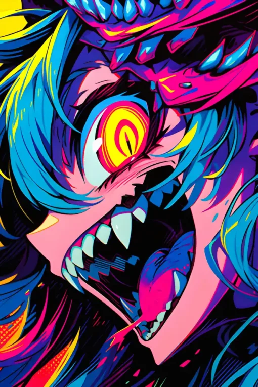 Anime Monster Girl | Anime | Metal Poster | Wall Art