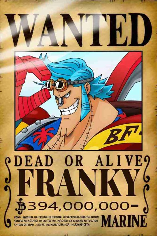 Franky Wanted – One Piece | Anime | Metal Posters | Wall Art