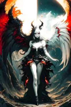 Gothic Angel And Devil | Anime | Metal Poster | Wall Art