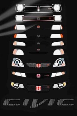 Honda Civic Evolution | Cars & Bikes Posters | Metal Posters | Wall Art