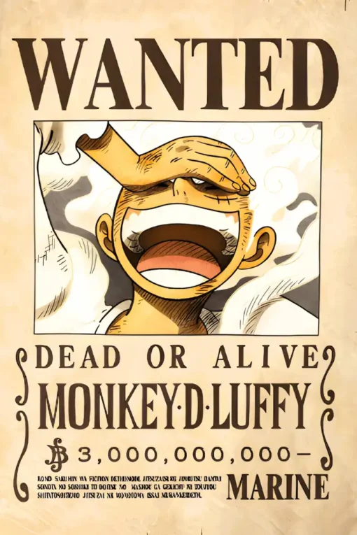 Monkey D. Luffy Wanted – One Piece | Anime | Metal Poster | Wall Art