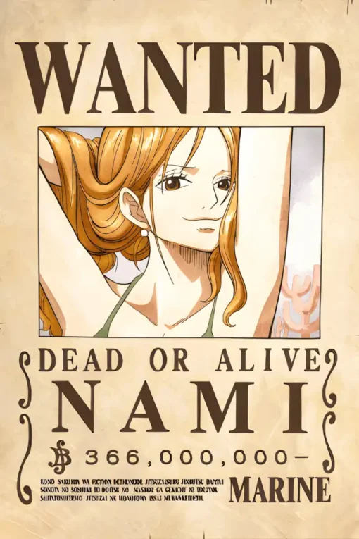 Nami Wanted – One Piece | Anime | Metal Poster | Wall Art