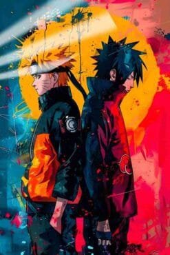 Naruto & Sasuke Bonding | Anime | Metal Posters | Wall Art