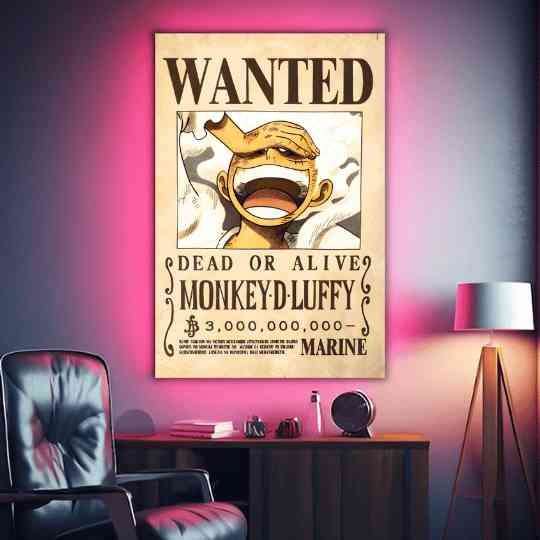 Monkey D. Luffy Wanted – One Piece | Anime | Metal Poster | Wall