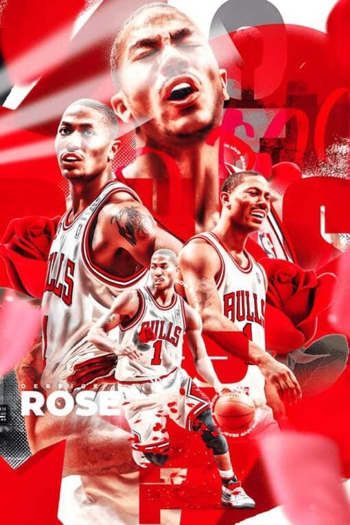 Derrick Rose Basketball Player | Sports Posters | Metal Posters | Wall Art