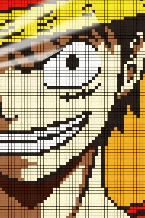 Monkey D Luffy Pixel Art | Anime Posters | Metal Posters | Wall Art