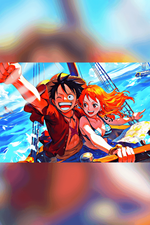 One Piece Luffy And Nami | Anime Posters | Metal Posters | Wall Art