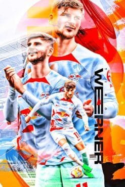 Timo Werner Football Player | Sports Posters | Metal Posters | Wall Art