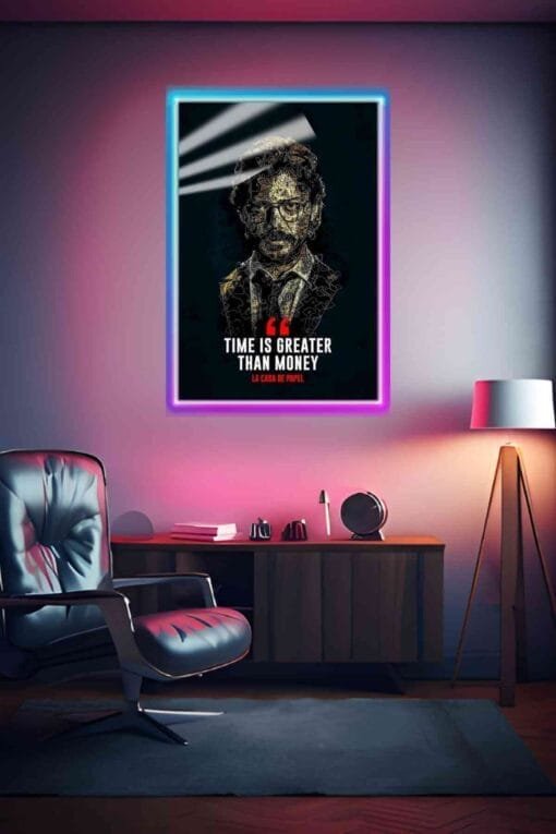 Time Is Greater Than Money Heist | Movies Posters | Metal Posters | Wall Art