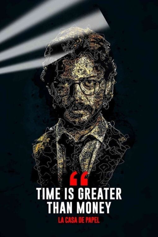 Time Is Greater Than Money Heist | Movies Posters | Metal Posters | Wall Art