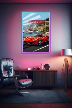 Ferrari Travel Poster | Cars & Bikes Posters | Metal Posters | Wall Art