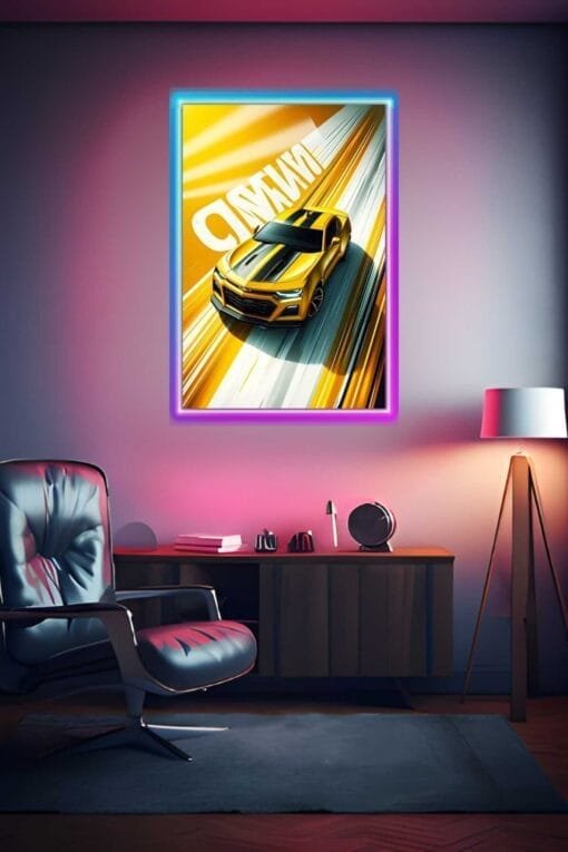 Yellow Chevrolet Camaro | Cars & Bikes Posters | Metal Posters | Wall Art