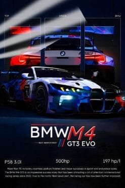 Bmw M4 GT3 Evo | Cars & Bikes Posters | Metal Posters | Wall Art