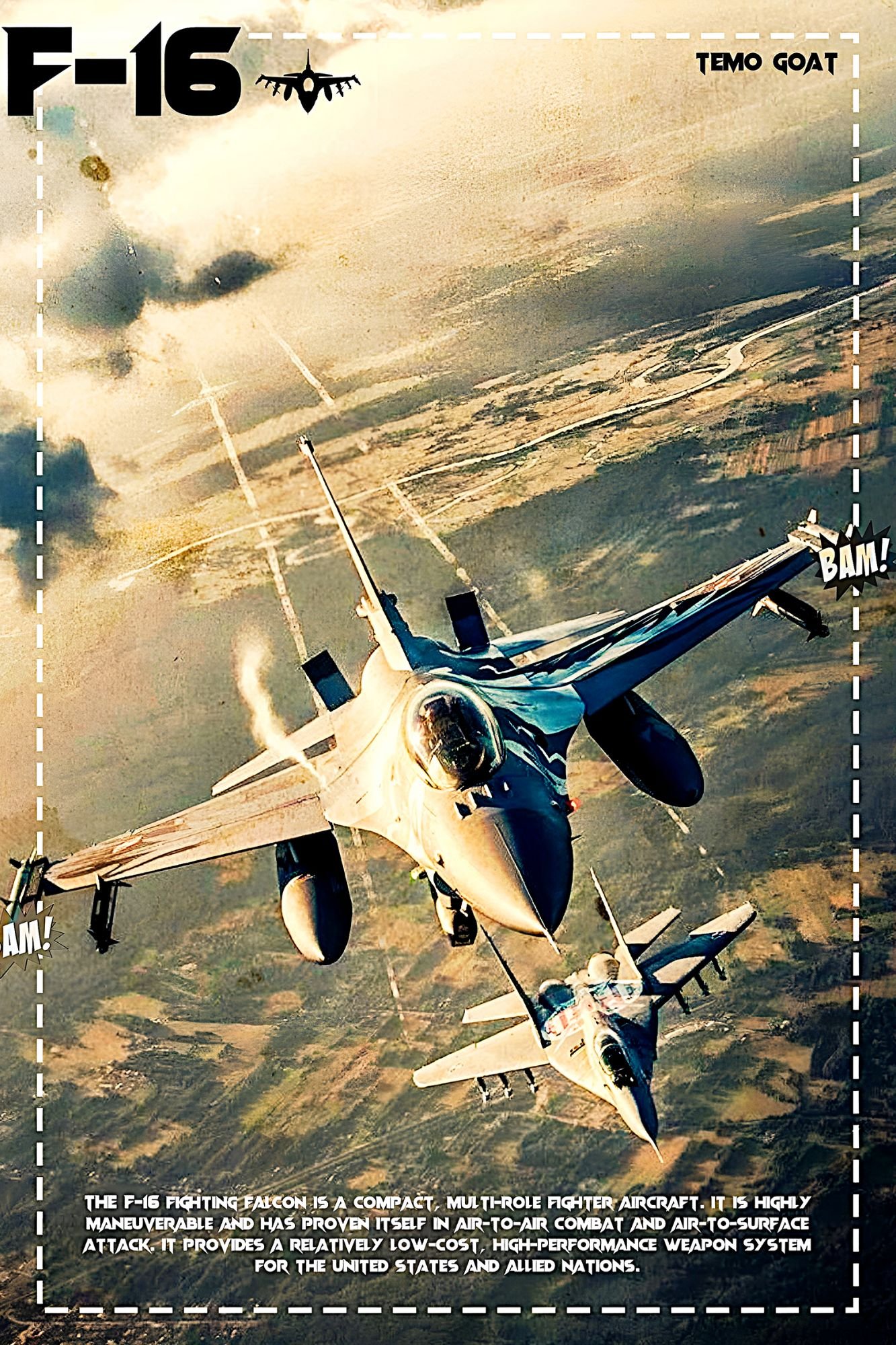F 16 Multirole Fighter | Fighter Jets | Aviation Posters | Metal Posters | Wall Art