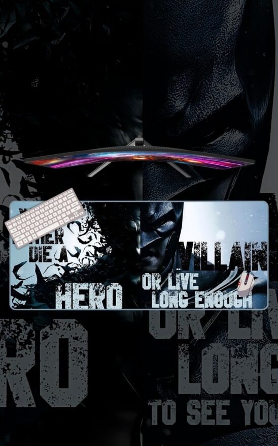 Batman - The Dark Knight - You Either Die A Hero | Superhero Mousepads | Custom Mousepads | Office Desk Mat & Table Mat | In Pakistan