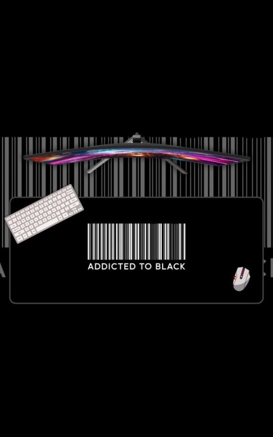 Addicted to Black | Motivation Mousepads | Custom Mousepads | Large Desk Mat/Mousepads | In Pakistan