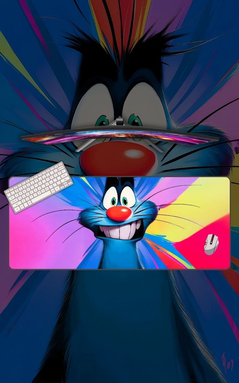 Oggy And The Cockroaches| Cartoon Mousepads | Custom Mousepads | Large Desk Mat/Mousepads | In Pakistan