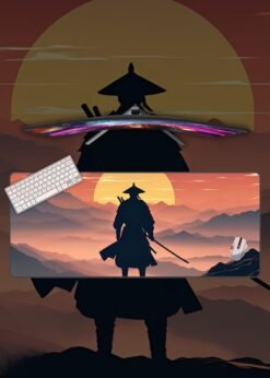 Samurai At Sunset Mousepad