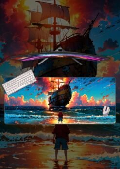 Luffy With Ship | Anime Mousepads | Custom Mousepads | Large Desk Mat/Mousepads | In Pakistan
