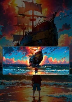 Luffy With Ship | Anime Mousepads | Custom Mousepads | Large Desk Mat/Mousepads | In Pakistan