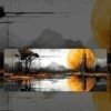 Abstract Painting Of Yellow Moon Over Water Mousepad