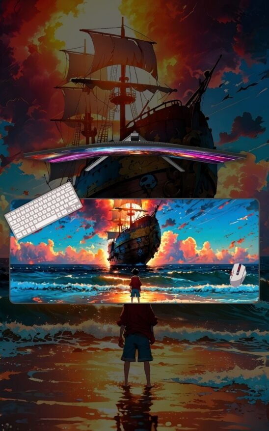 Luffy With Ship | Anime Mousepads | Custom Mousepads | Large Desk Mat/Mousepads | In Pakistan